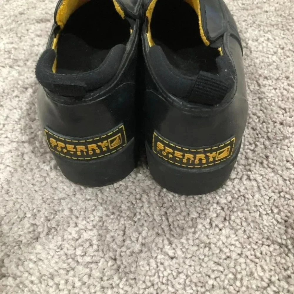 Sperry Black Rubber slide‎ on loafers Size 8.5